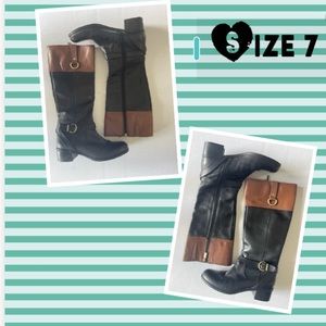 Bandolino Two-Tone Riding Boots Size 7